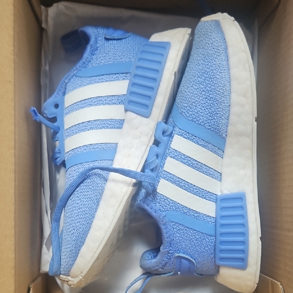 Adidas Kids Sky Blue and White Sneakers - Picture 1 of 3